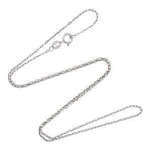 Estate Italy Sterling Silver 925 1.1mm Paperclip Link Chain Necklace 18"